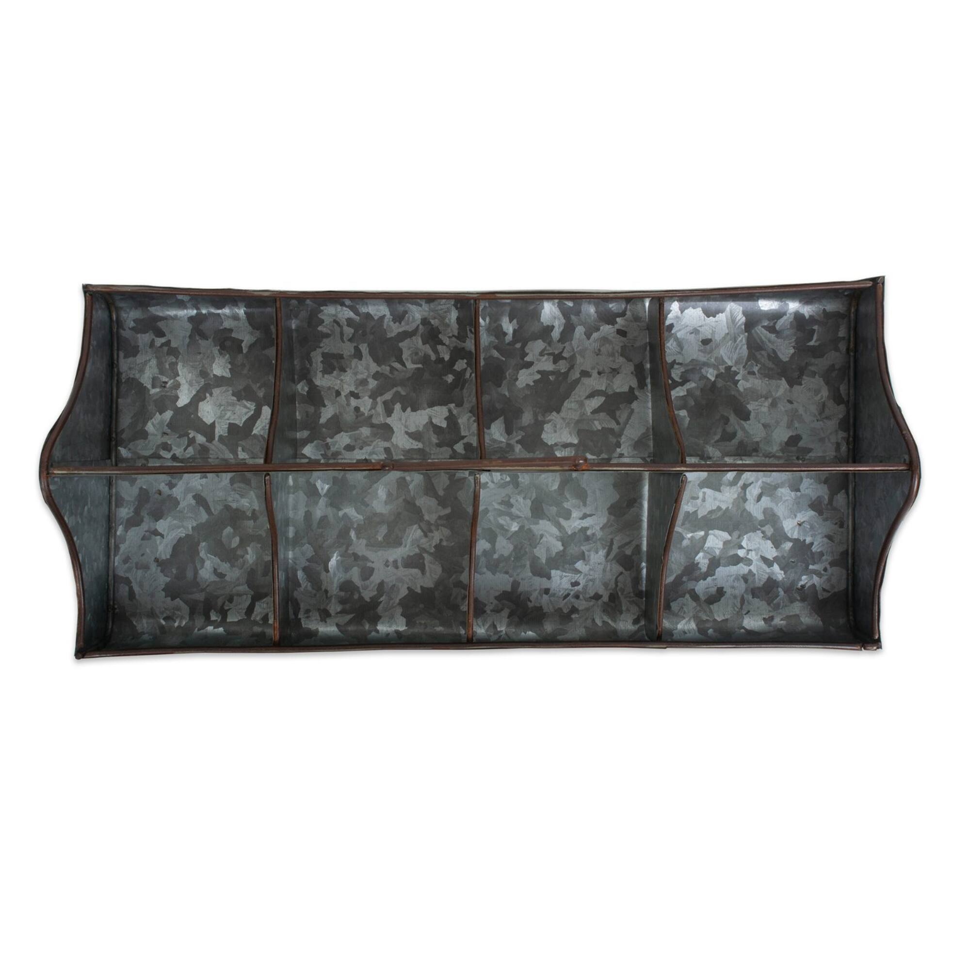 DII® 18" Galvanized Metal Farmhouse Caddy Tray